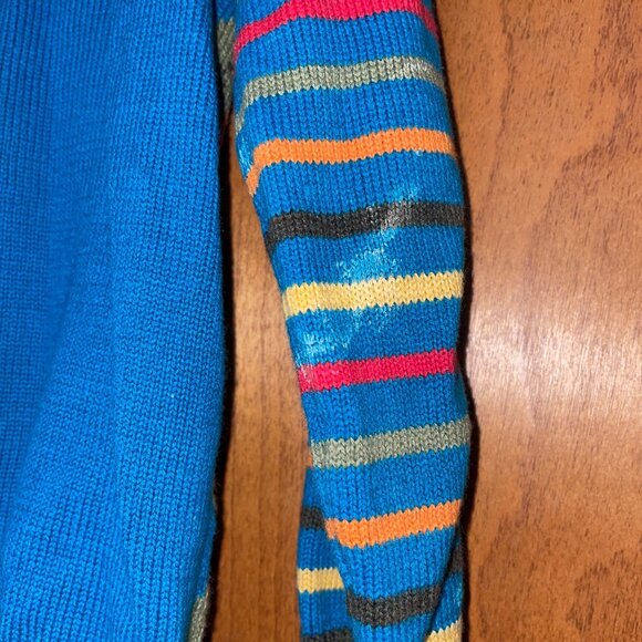 Deux Par Deux Kids Argyle & Stripe Knit Cardigan Sweater With Zipper Size 4 - Picture 9 of 9